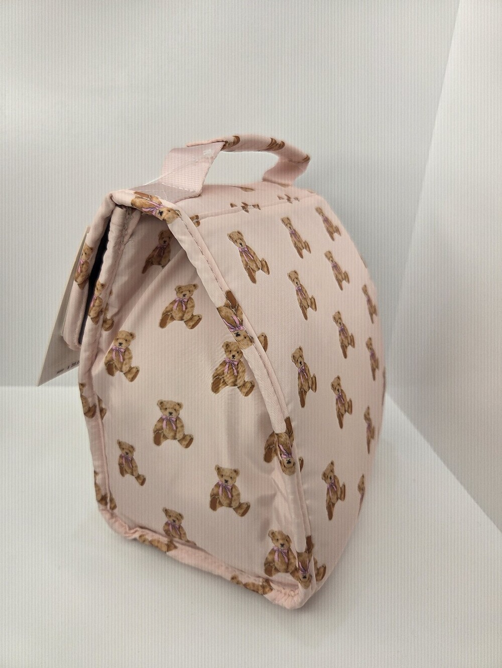🧸▪️ Betsey Johnson ▪️light Pink Teddy Bear Print Flap Lunch tote Bag - Picture 5 of 6